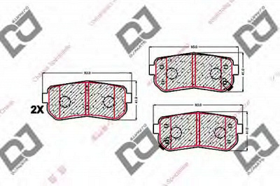 DJ PARTS bp1598 -  Комплект тормозных колодок, дисковый тормоз